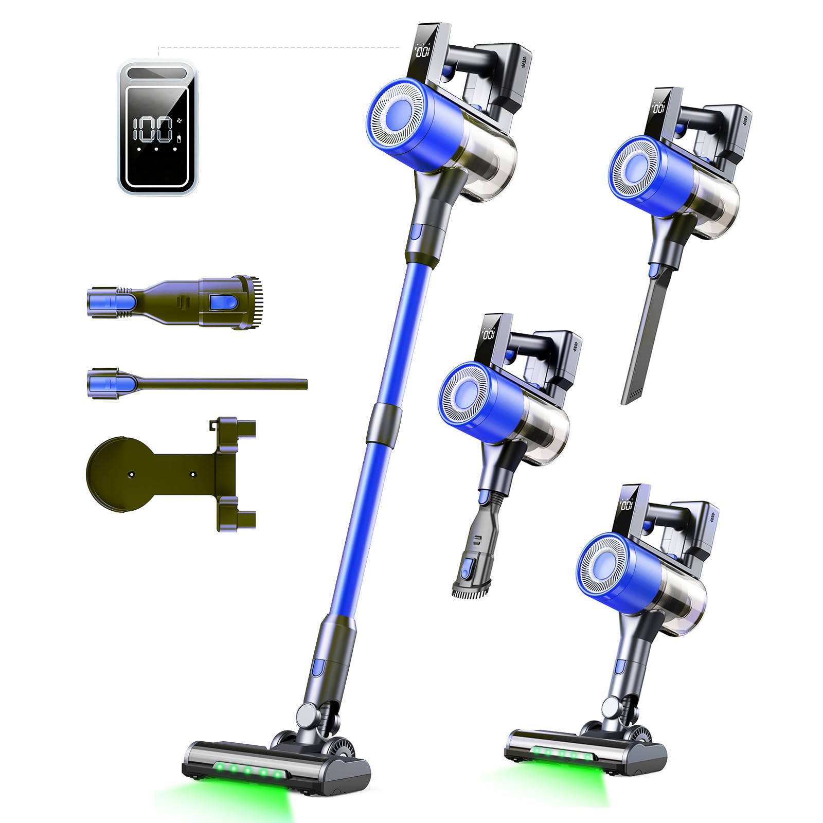 SculifyVita Aspirapolvere Senza Fili Potente 58KPA, Scopa Elettrica con Anti-Groviglio e LED per Peli Animali, 60 Min Autonomia, 2L, HEPA H13, Autoportante