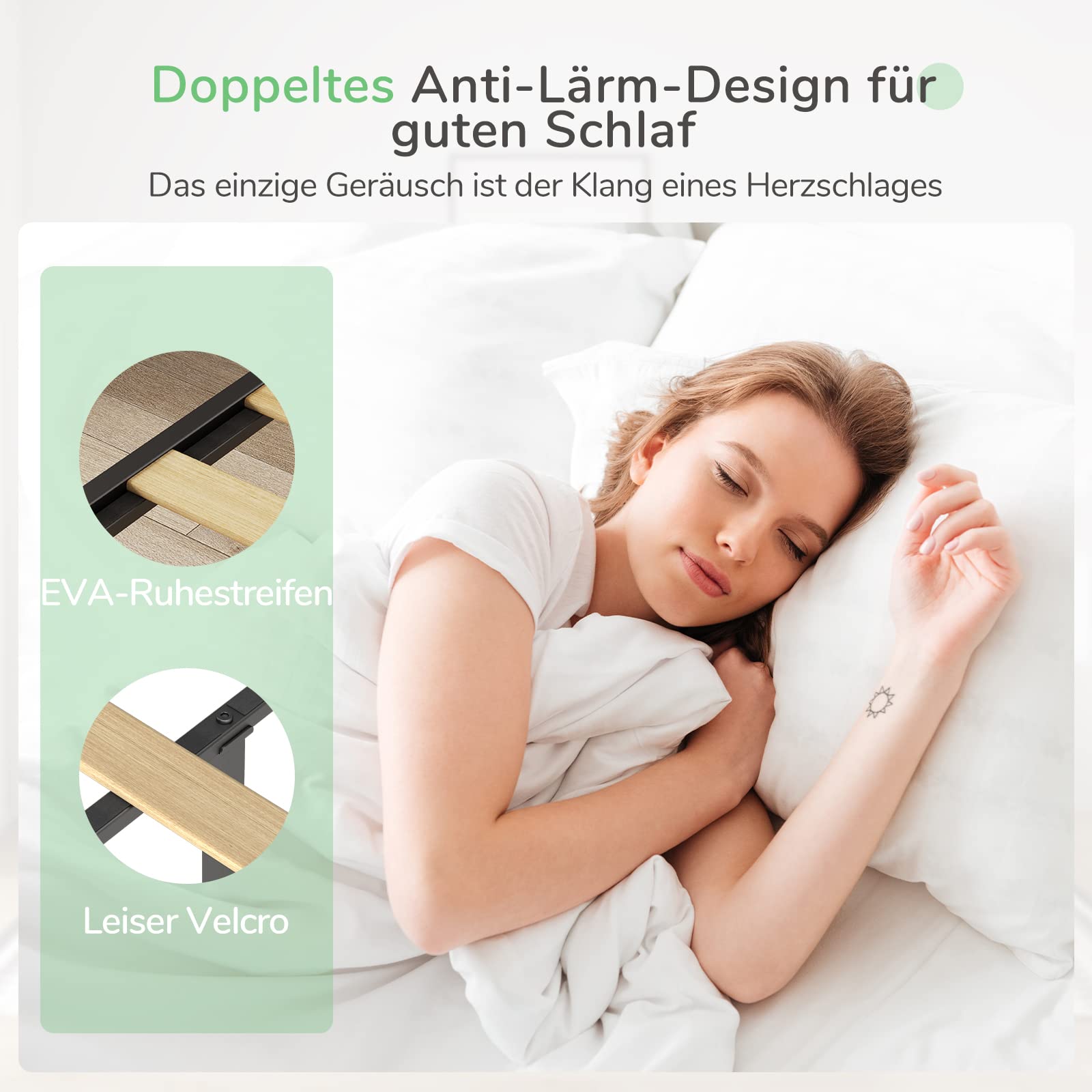 Novilla Metallbett Metallrahmenbett mit Lattenrost Bettgestell Für Erwachsene Kinder Jugendliche 180x200 cm Weiß