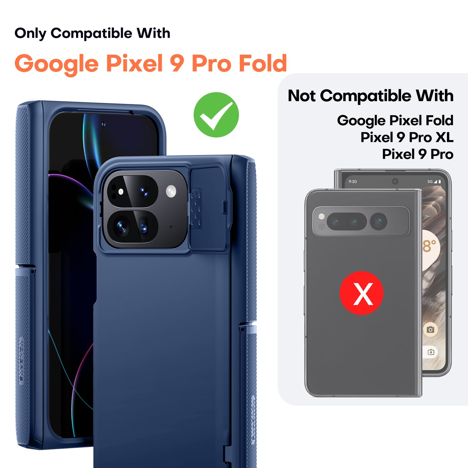 Pixel9 Pro Fold_MagSafe対応スマホケース（ヒンジ保護付き） Amazon.co.jp: TONGATE for Pixel 9 Pro Fold ケース Magsafe対応