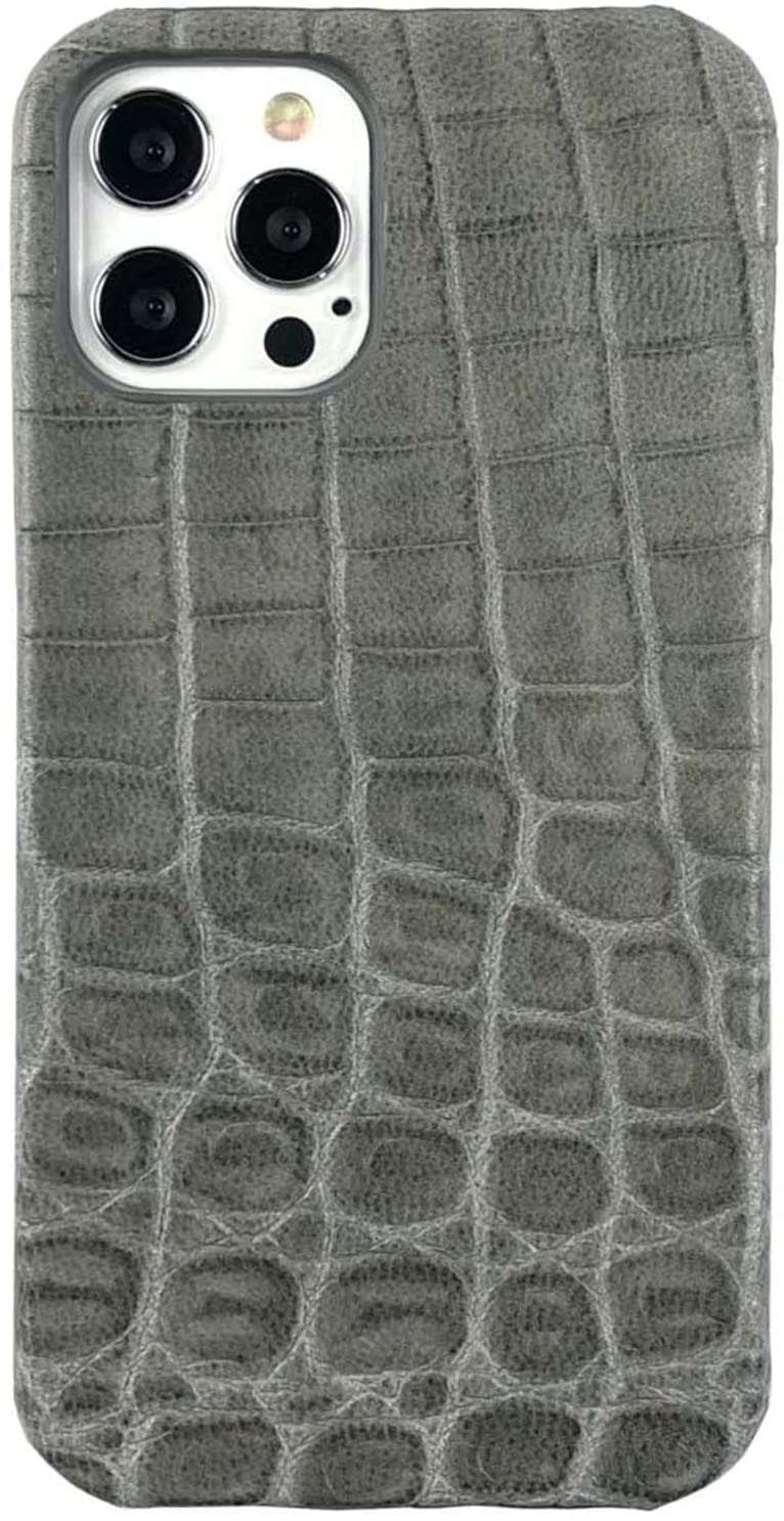 Coque iPhone 12 Pro Max cuir gris style urbain et chic