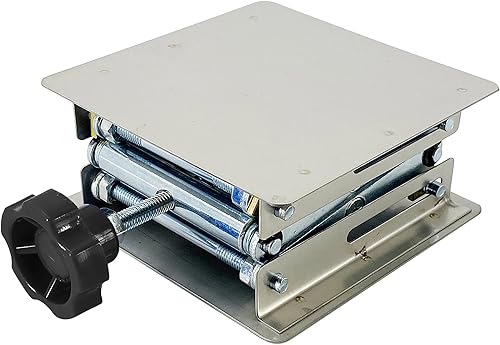 Miniatura 2 de (R) Lab Jack Lift Scissor Table Mini Acero Inoxidable 4 "x4" x 6 " Carga máxima 6.6 lbs3kg