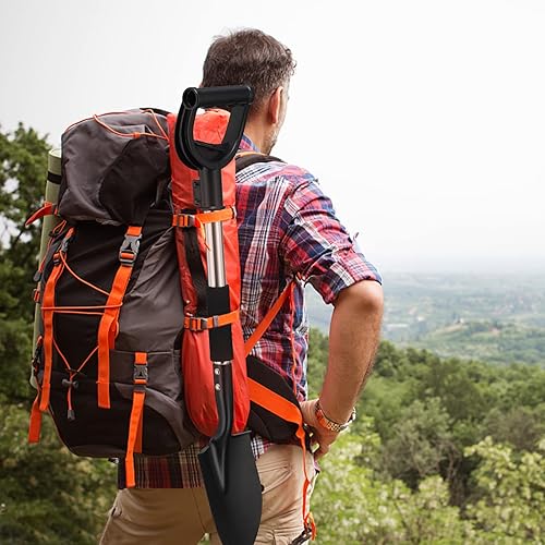 Miniatura 5 de Palas para excavar, 31 pulgadas de largo y 1-1/4 pulgadas de diámetro con mango curvado en forma de D, pala resistente para automóvil, adecuada para