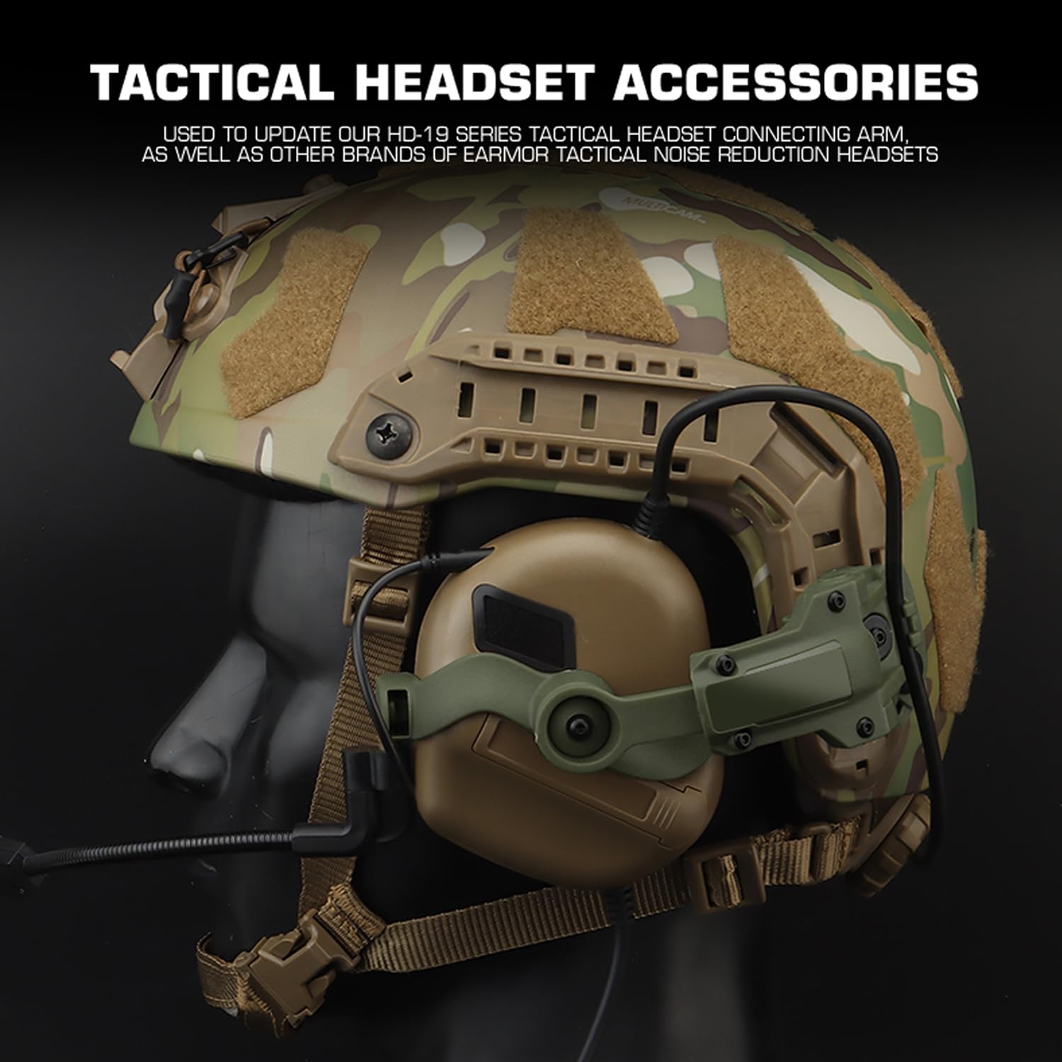 Universal ARC Fast Helmet Adapters - Tactical Headset Brackets  Compatibility With Earmor M31 M32 Series And Most Over Headset