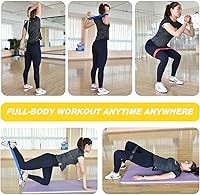 Vista 4 de Exercise Resistance Bands Set for 6 Natural Latex Workout Bands with Handles for Working Out Suitable for Pilates, Stretching, Physical Therapy