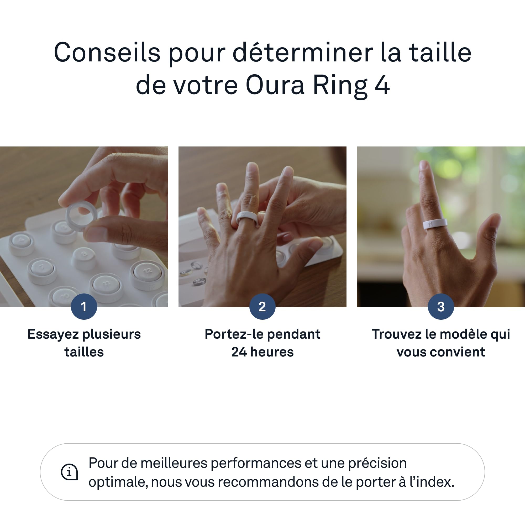 Bague Oura Kit Taille Bague Intelligente - 12 Tailles De 4 à 15