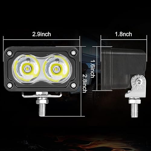 Miniatura 9 de Auto Power Plus - 2 cápsulas LED ámbar, luz de conducción de 40 W, 3 pulgadas, luz amarilla todoterreno, luces LED superbrillantes, luz de trabajo,