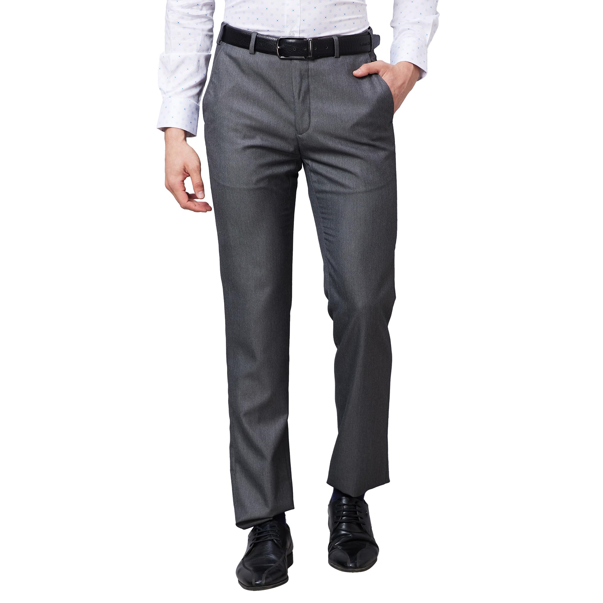 raymond Men's Solid Pattern Slim Fit Polyester Blend Flat Front Formal Trouser-picture-21