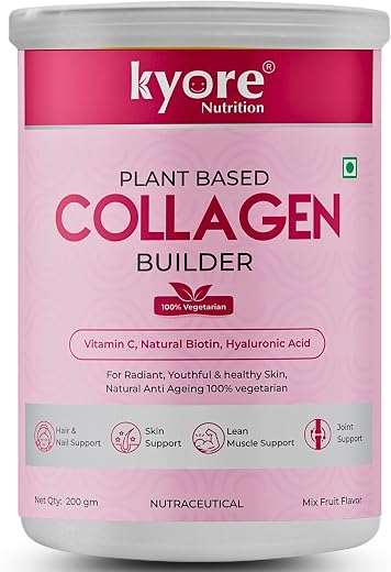 Kyore Nutrition Plant Based Collagen Supplement Powder with Sea Buckthrone Extract 200gm | Glowing Skin | Pure Hydrolysed ...