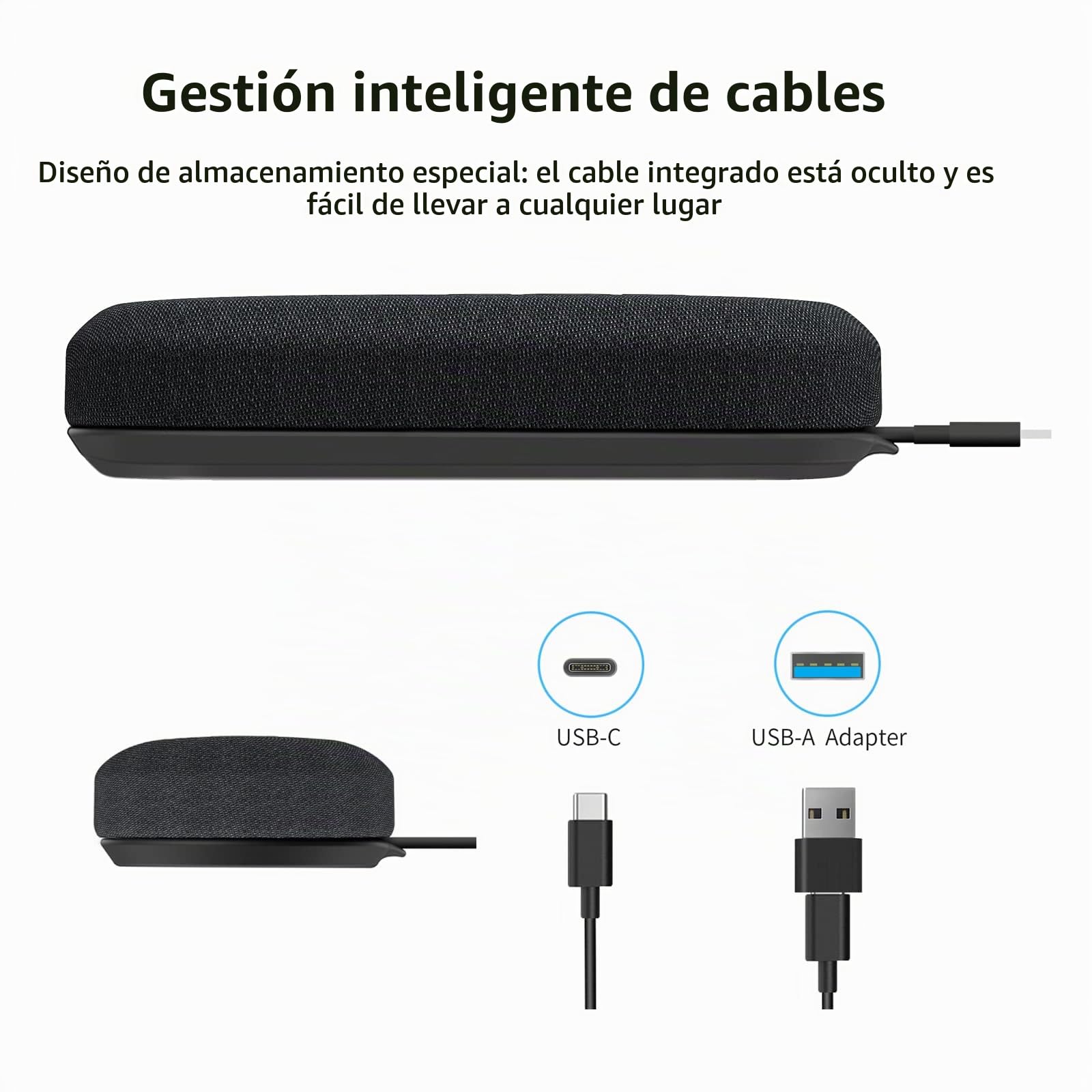 Altavoz de Conferencia con Micrófono para Llamadas de Oficina en casa, Microfono Omnidireccional USB de 360° para PC/Laptop/Computadora/Escritorio/Videoconferencia/Zoom/Skype/Teams
