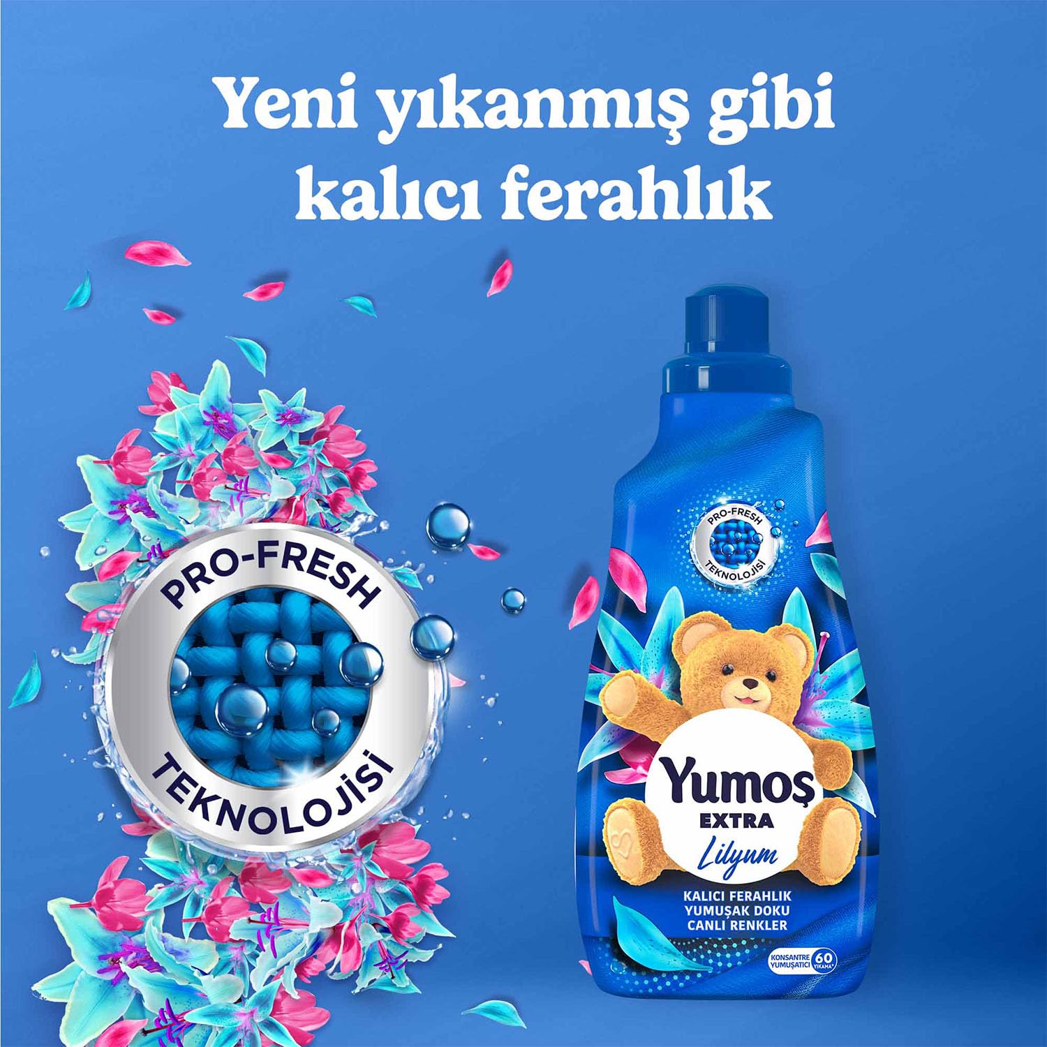 Yumoş Çamaşır Parfümü Mavi Şakayık 200 g + Yumoş Extra Çamaşır Yumuşatıcısı Lilyum 1440 ml