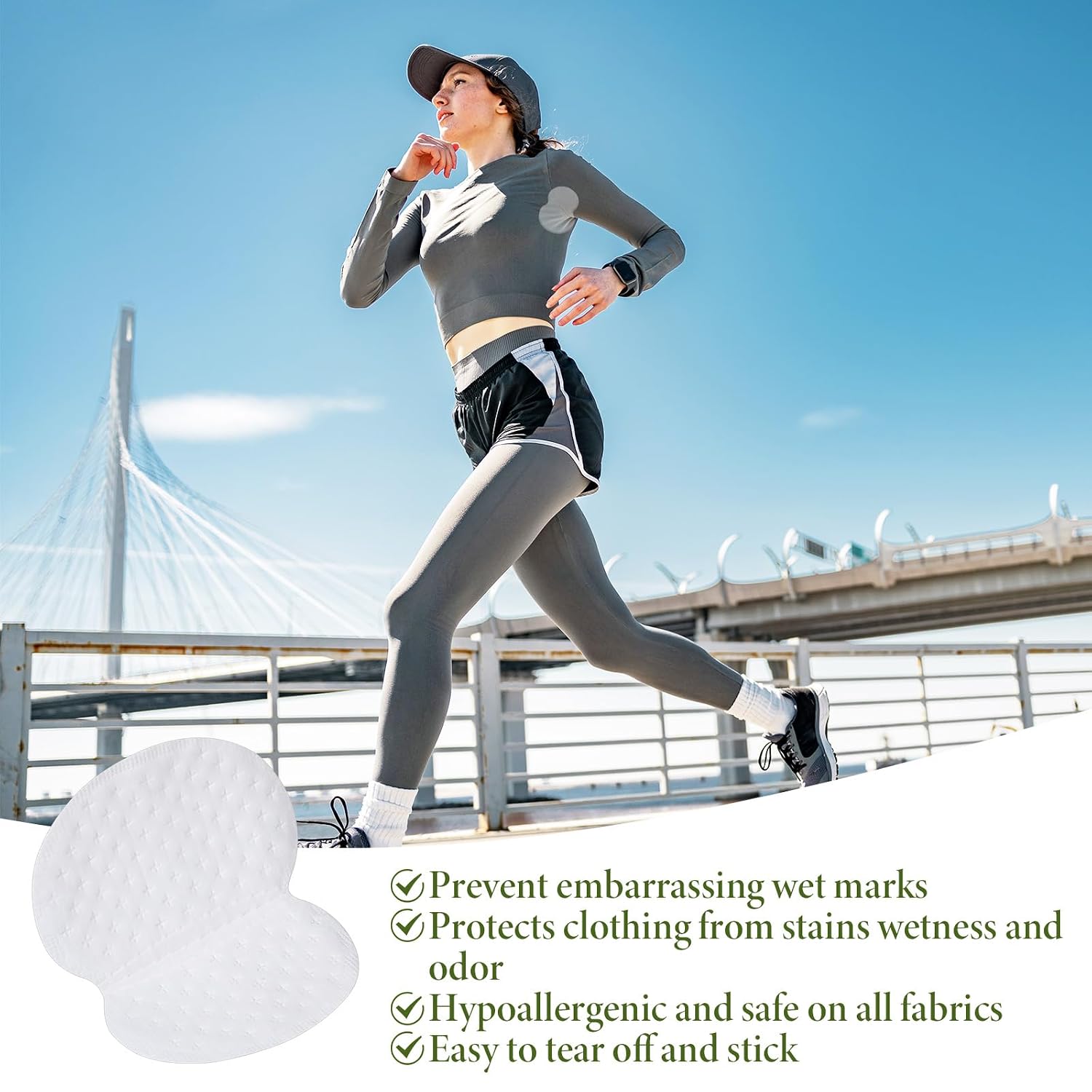 100 Pcs Armpit Sweat Pads, Disposable Underarm Sweat Pads for Women Men Comfortable Underarm Sweat Guards Non Sweat Armpit Protection