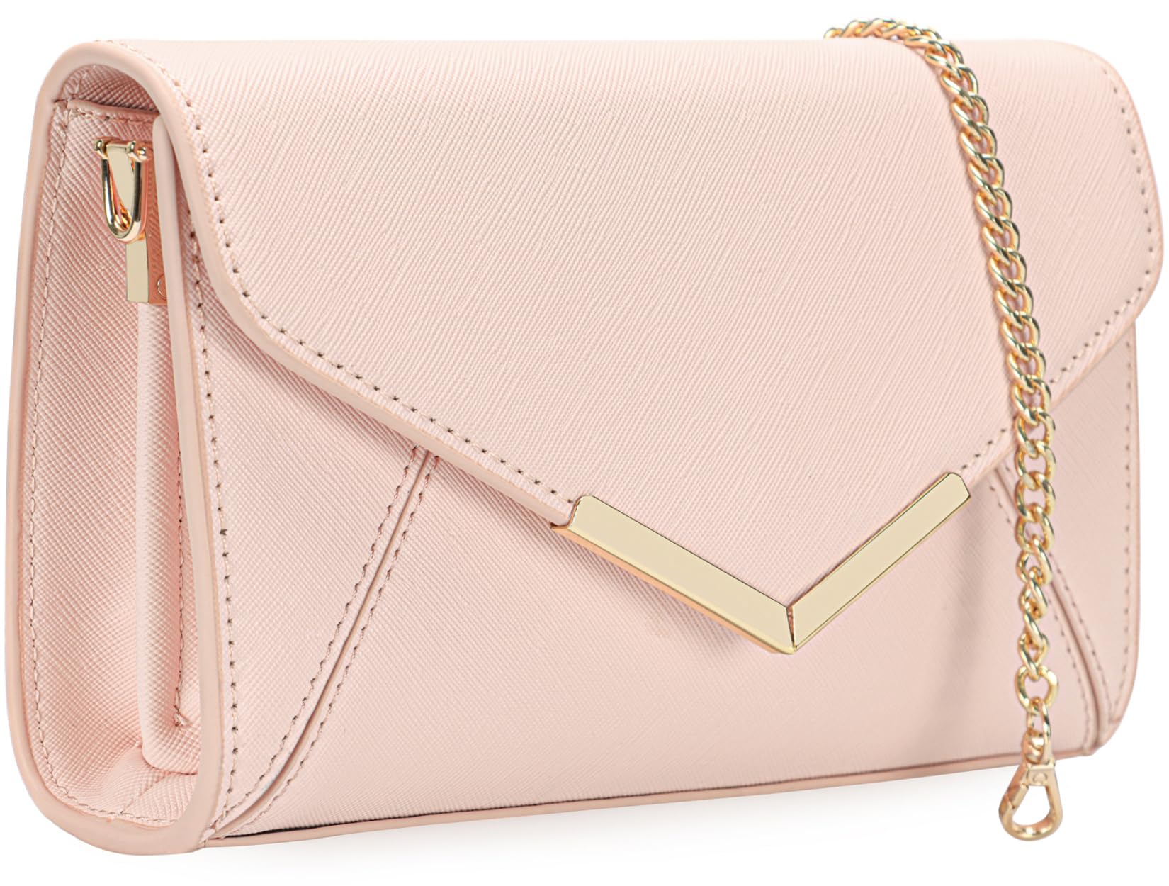 DEXMAY Women Envelope Clutch Faux Saffiano Leather Evening Handbag Foldover Clutch Bag Formal Dressy Purse