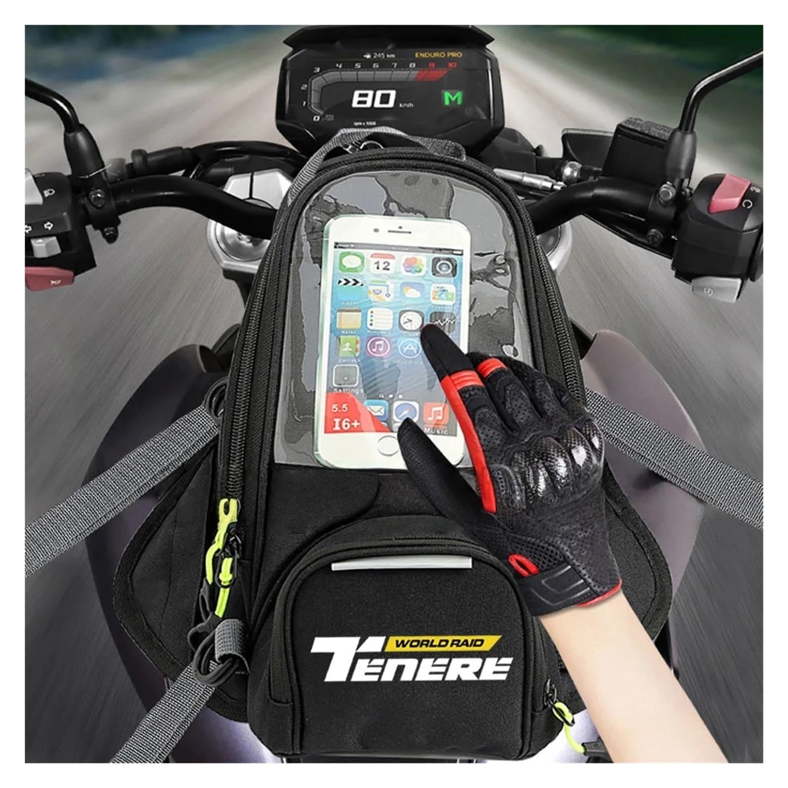 Bolsa Moto Seguridad para Tenere 700 Mochila Magnética para Motocicleta World Raid De Navegación para Depósito Combustible Pantalla Grande