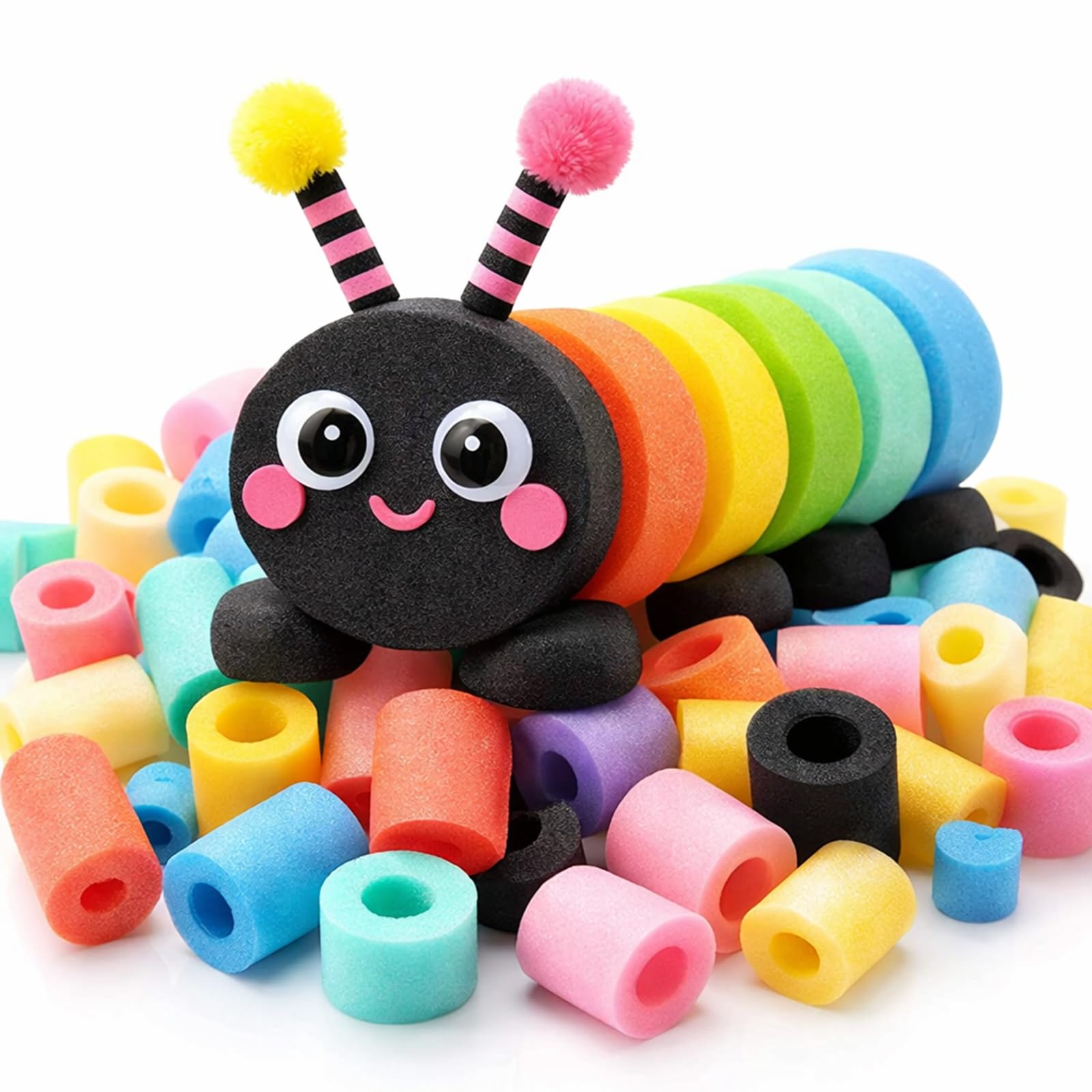 Frienda 30 Pcs Pool Noodles Bits Multicolor Foam Noodles for Crafts Small Size Versatile Mixed Floating Pool Tube Foam Rope Tube for Play or DIY Craft Multipurpose(Multicolor)
