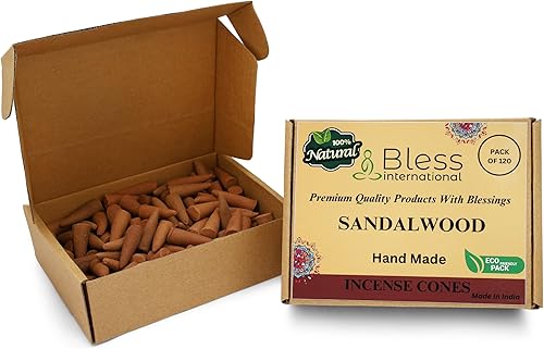 Miniatura 3 de Bless International Madera de sándalo 100% natural, conos de incienso hechos a mano, sumergidos a mano, orgánicos, sin productos químicos para