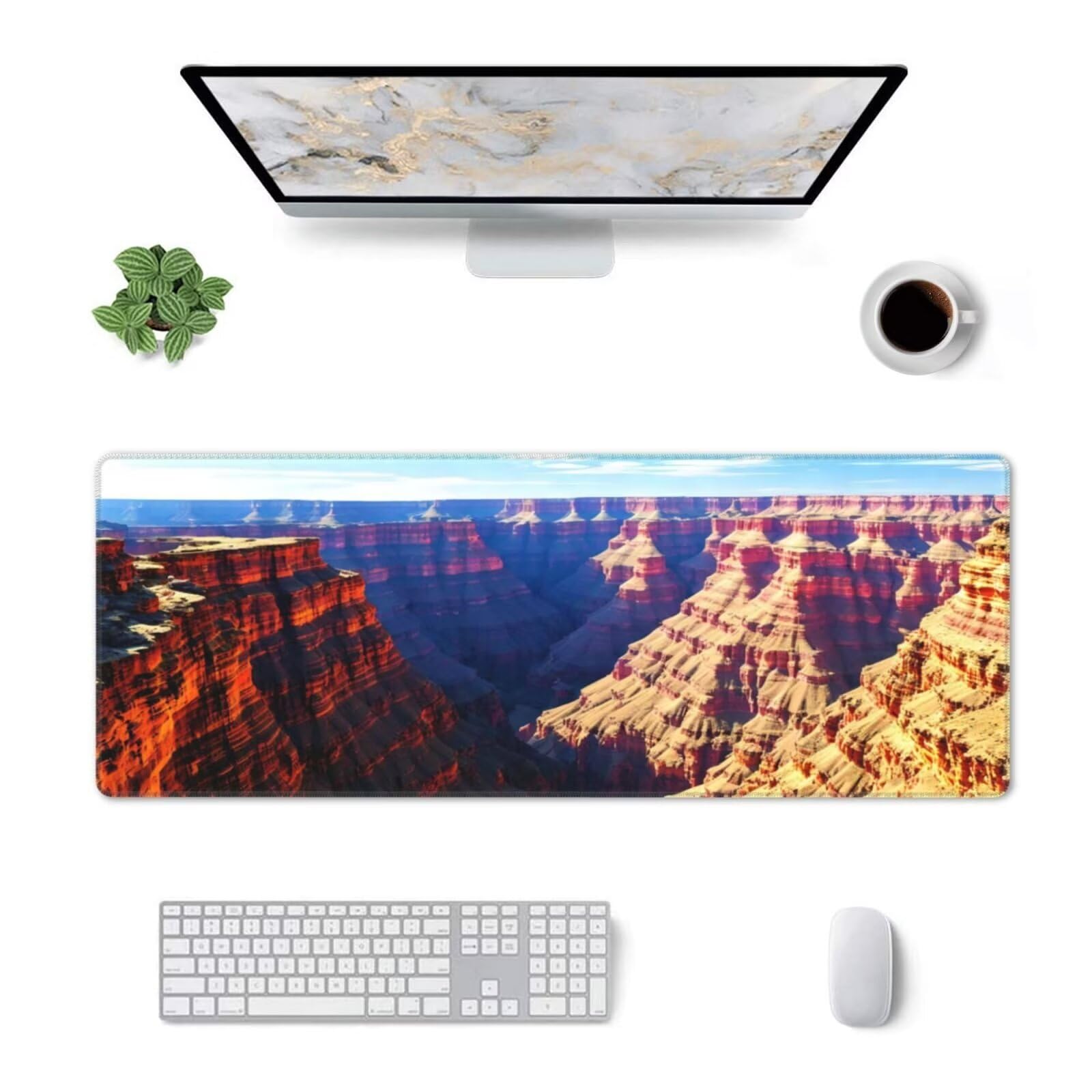 Tappetino Mouse, Tappetino Mouse Gaming Grande XXL 1500x800x3mm Tappetino Scrivania Mouse Pad, Base in Gomma Antiscivolo, Bordi Cuciti,Lavabile, Mousepad per Ufficio e Gaming (Grand Canyon) R-120