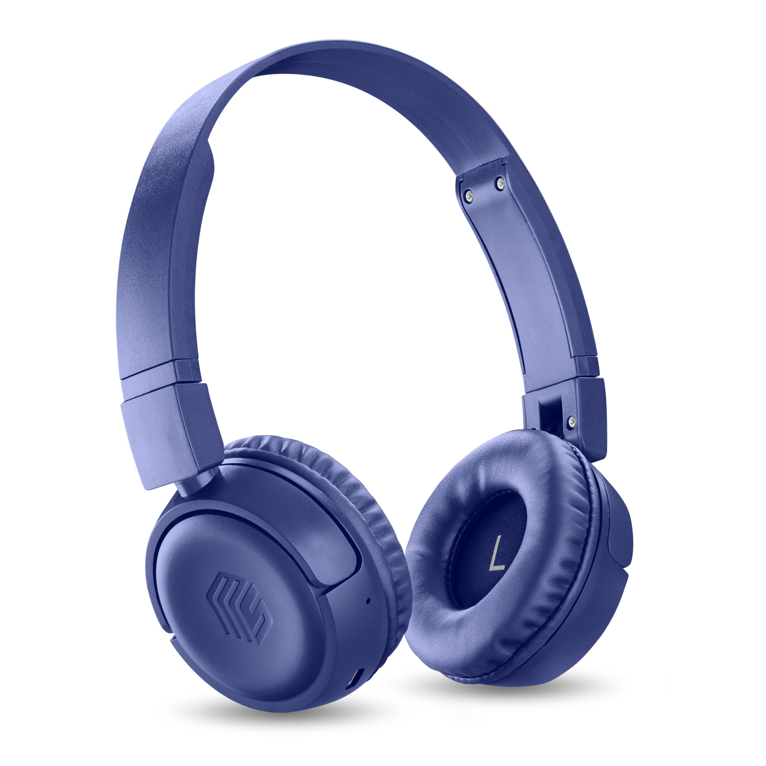 Music Sound - VIBED – Cuffia Bluetooth con Padiglioni Girevoli e Pieghevoli – Archetto imbottito per Massimo Comfort di Utilizzo – Play Time 35 Ore – Blu