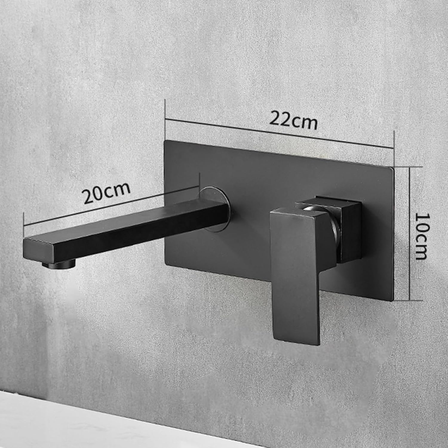 Wall Mount Bathroom Sink Faucet,Single Handle Bathroom Sink Faucet,Wall Mount Faucet Brass Basin Faucet,Double Hole in-Wall Type Cold and Hot Water Faucet,White(Chrome)
