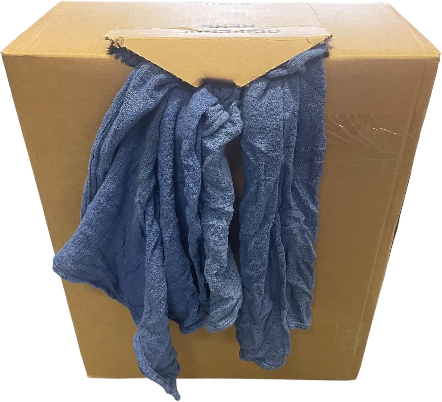 Blue Huck Towels 25 lb Box 225 Recycled Rags 16 x 24 100 Cotton Cleaning Cloths Super Absorbent