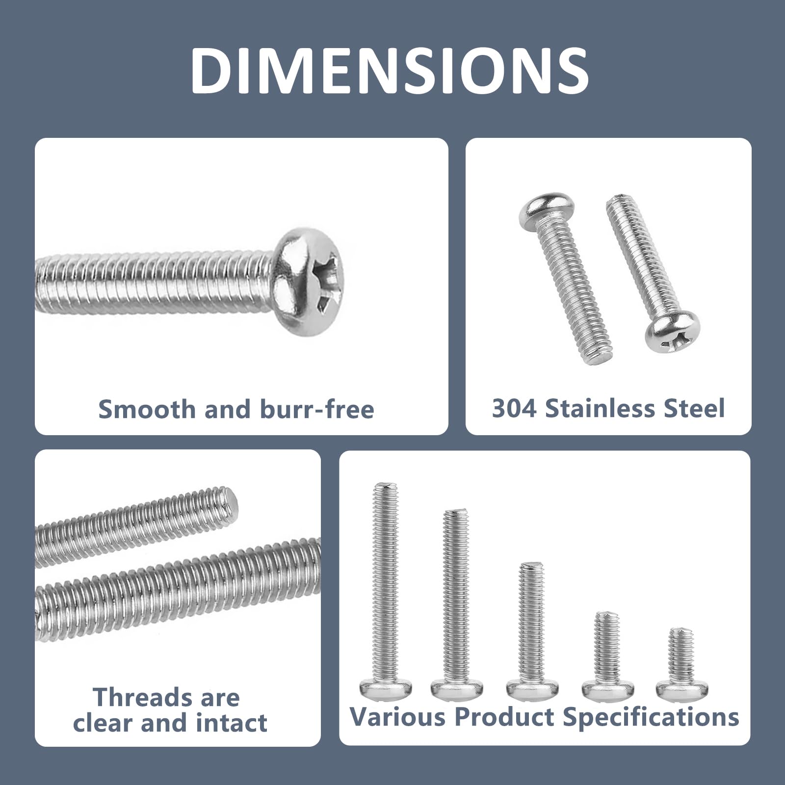 Stainless Steel Machine Screws - 100 Pack #6-32 -3 Stainless Steel Machine Screws - 100 Pack #6-32 -3
