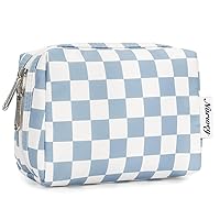 Vista 13 de Narwey Pequeña bolsa de maquillaje para bolso, mini bolsa de cosméticos, bolsa de maquillaje de viaje con cremallera, bonitas bolsas de maquillaje