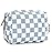 Narwey Small Checkered Makeup Bag for Purse Mini Cosmetic Bag Travel Makeup Pouch Zipper Pouch Cute Make up Bags with Compartments for Women Girls(Small,Sky Blue Checkerboard)