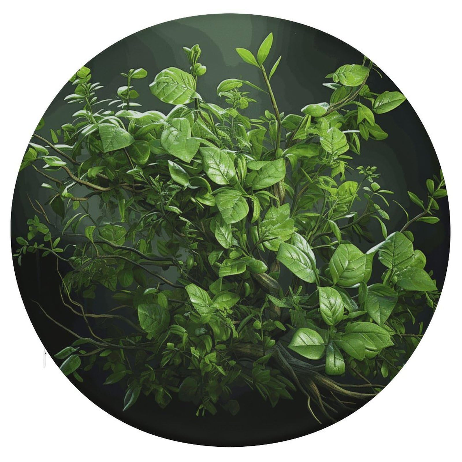 JTREHY Green Leaves Cushion Soft Breathable Round Cushions Multi-Functional with Zipper Floor Pillows Cushion for Various Indoor Occasions Chair Pad