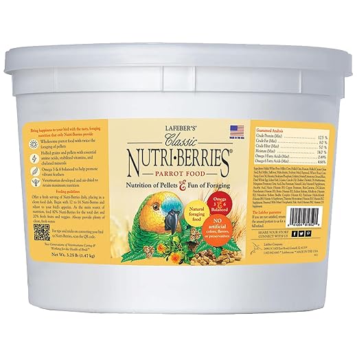 LAFEBER'S Classic Nutri-Berries Pet Bird Food, for Parrots, 3.25 lb
