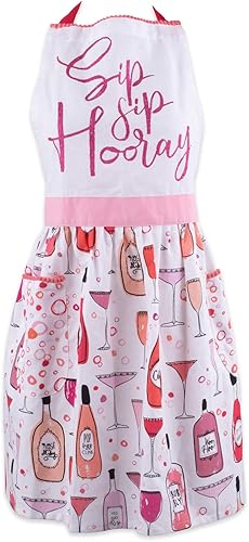 DII Womens Spring & Summer Apron Collection Adjustable, Two Large Pockets & Extra Long Ties
