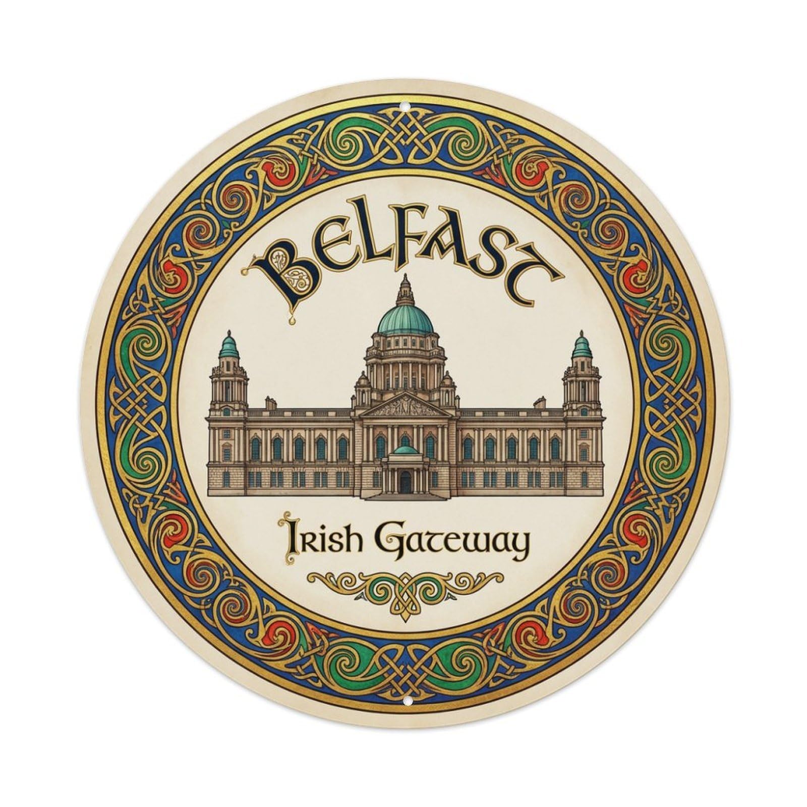 Tgrcjimh Style Metal Tin Sign Vintage Travel Belfast Ireland Folklore