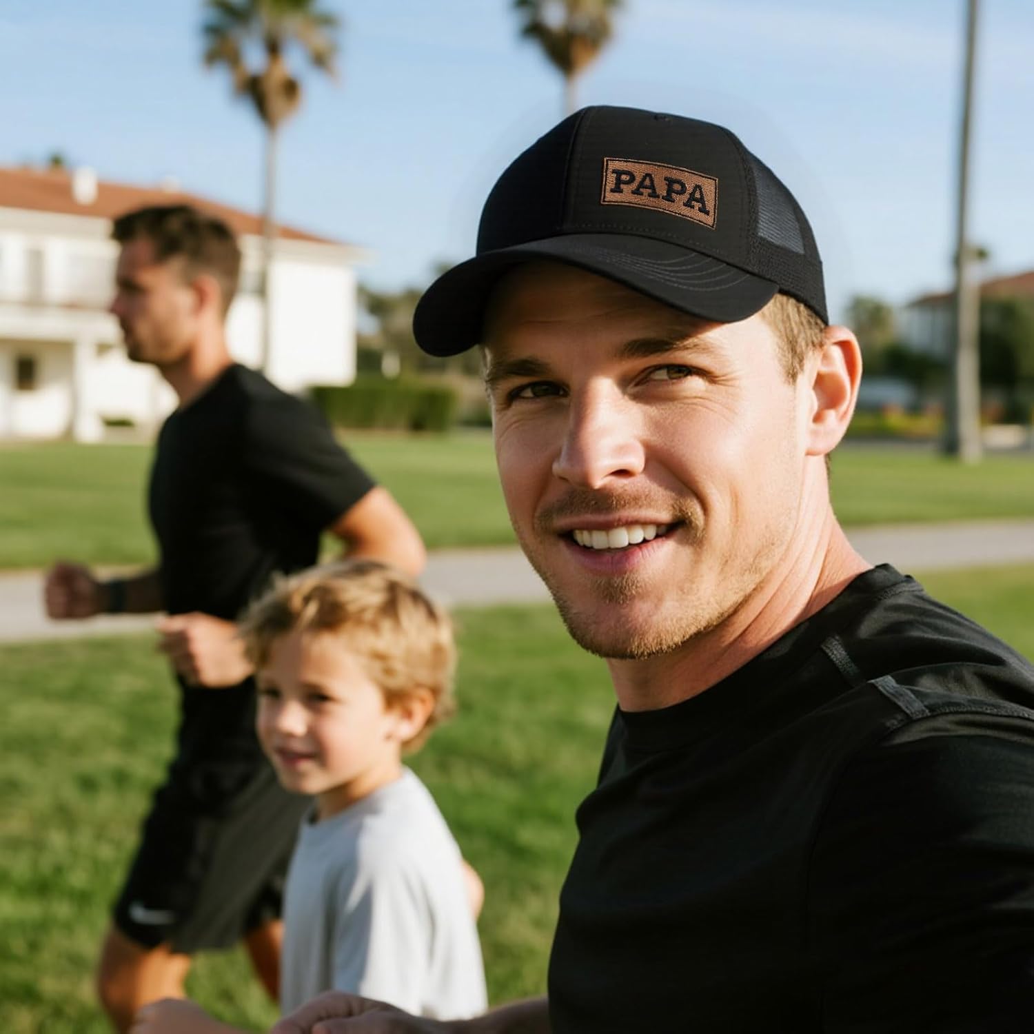 Papa Gifts, Papa Hats for Men Christmas Embroidered Letters Adjustable Baseball Cap Black - Image 4