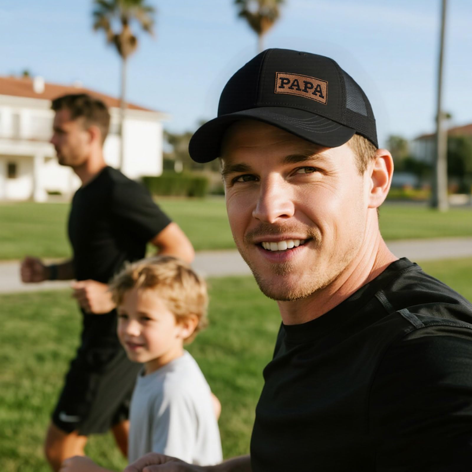 Papa Gifts, Papa Hats for Men Fathers Day Embroidered Letters Adjustable Baseball Cap Black