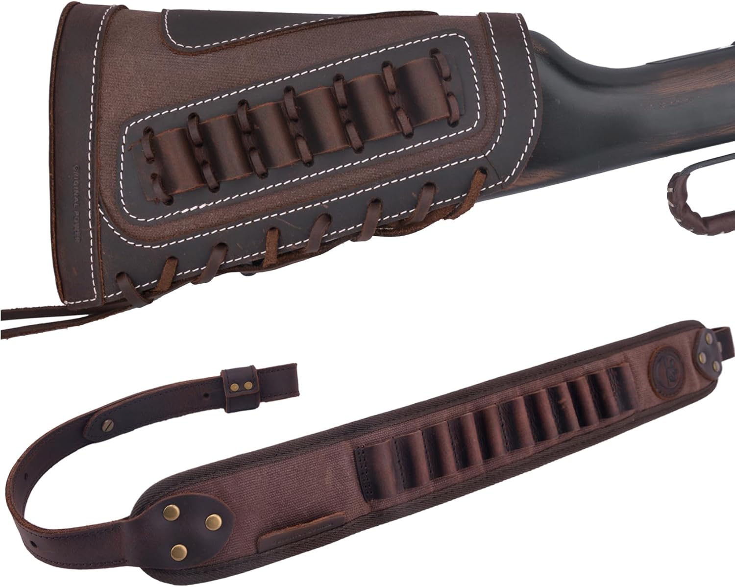 1 Set of Gun Buttstock Cheek Rest Pad with Shell Holder Sling for 308 30-06 .44MAG