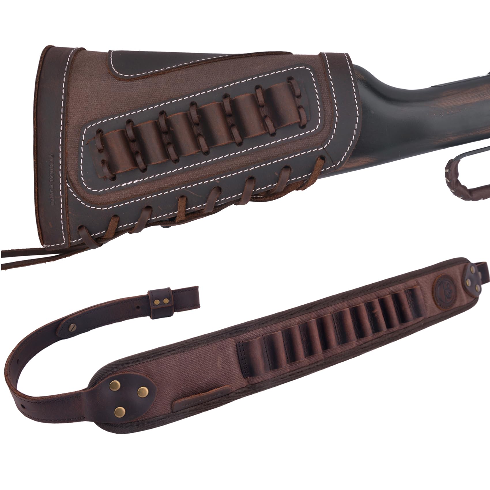 1 Set of Gun Buttstock Cheek Rest Pad with Shell Holder Sling for 308 30-06 .44MAG