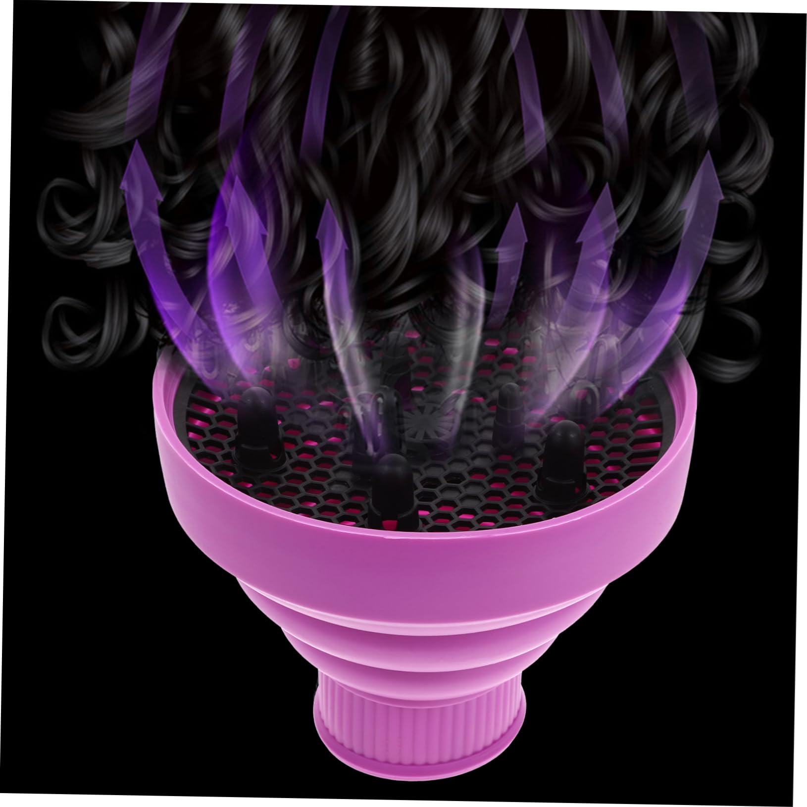 MAGICLULU 3st Haartrockner Diffusor Silikon Diffusor-fön-aufsatz Klappbarer Haartrockner Voluminöser Diffusor Föhn-diffusor Werkzeuge Retro-sprühflasche Violett Windabdeckung Locken Reisen