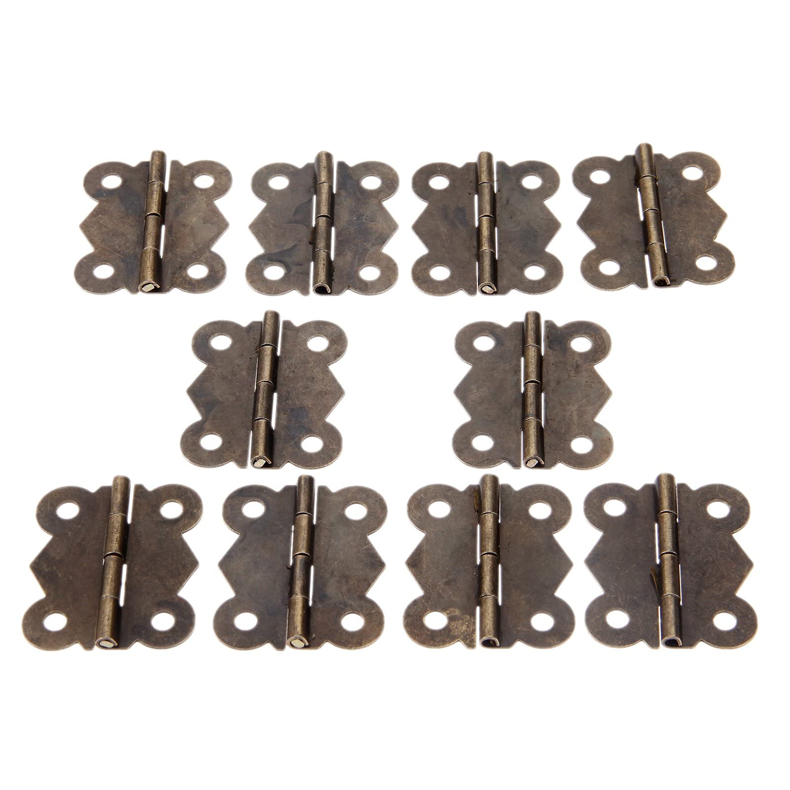 Nvsfzgiyg One Color Hinge, 10Sets 4 Holes Butterfly Antique Bronze V-Intage Furniture Hardware Cabinet Cupboard Door Jewelry Wood Box 3341Mm