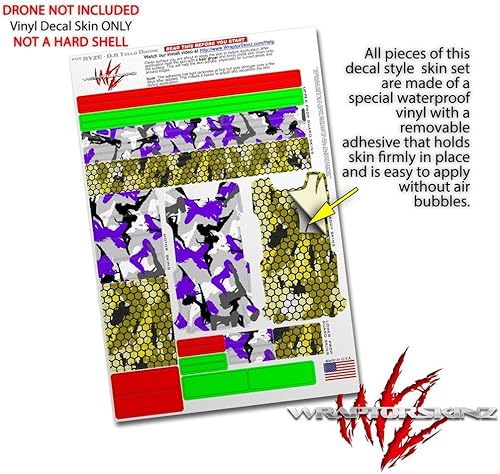 Miniatura 4 de Skin Wrap 2 Pack para DJI Ryze Tello Drone chica Sexy Silueta camuflaje color morado Drone No Incluidas