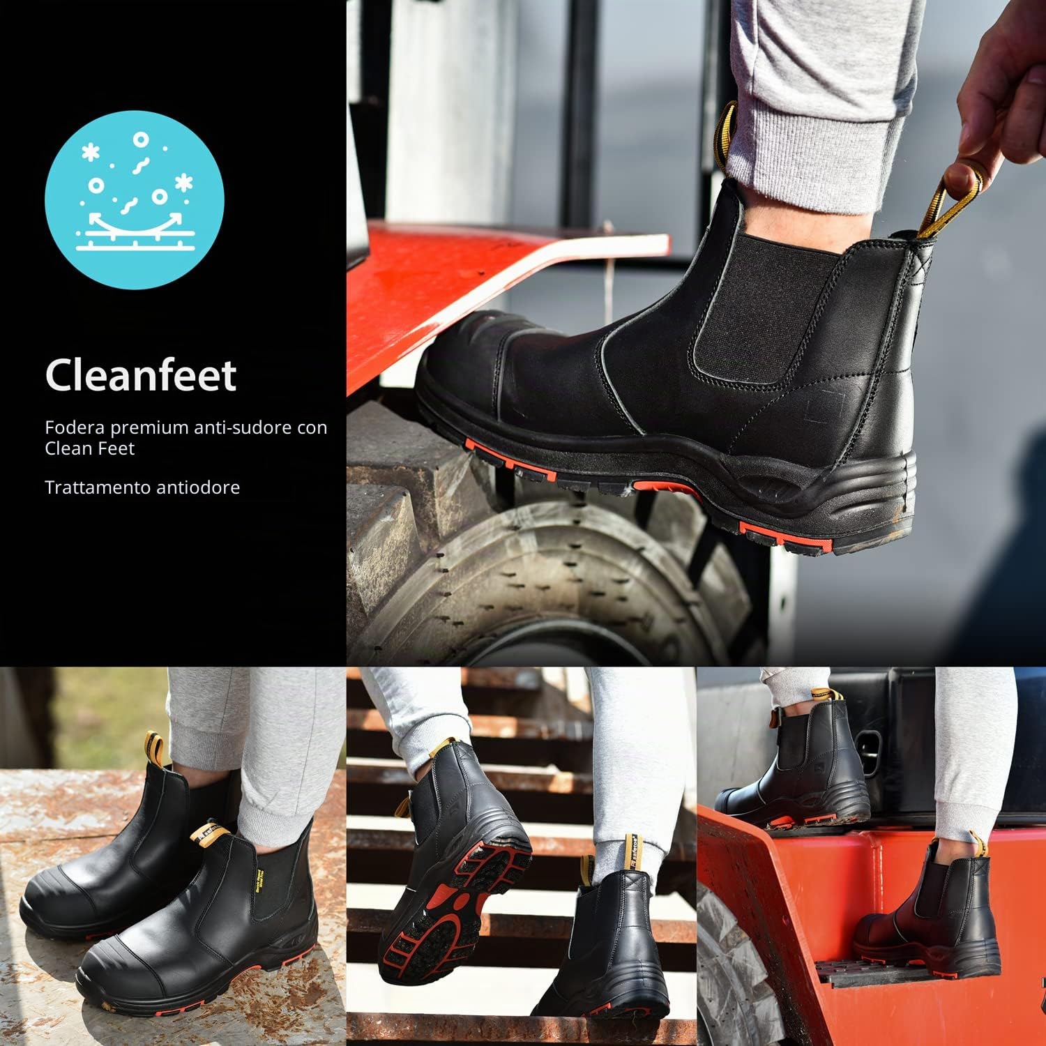 SAFEYEAR 8025 Nubuck SBP SRC Uomo Stivali da lavoro con punta composita Non acciaio Pelle resistente all'acqua Suola di gomma