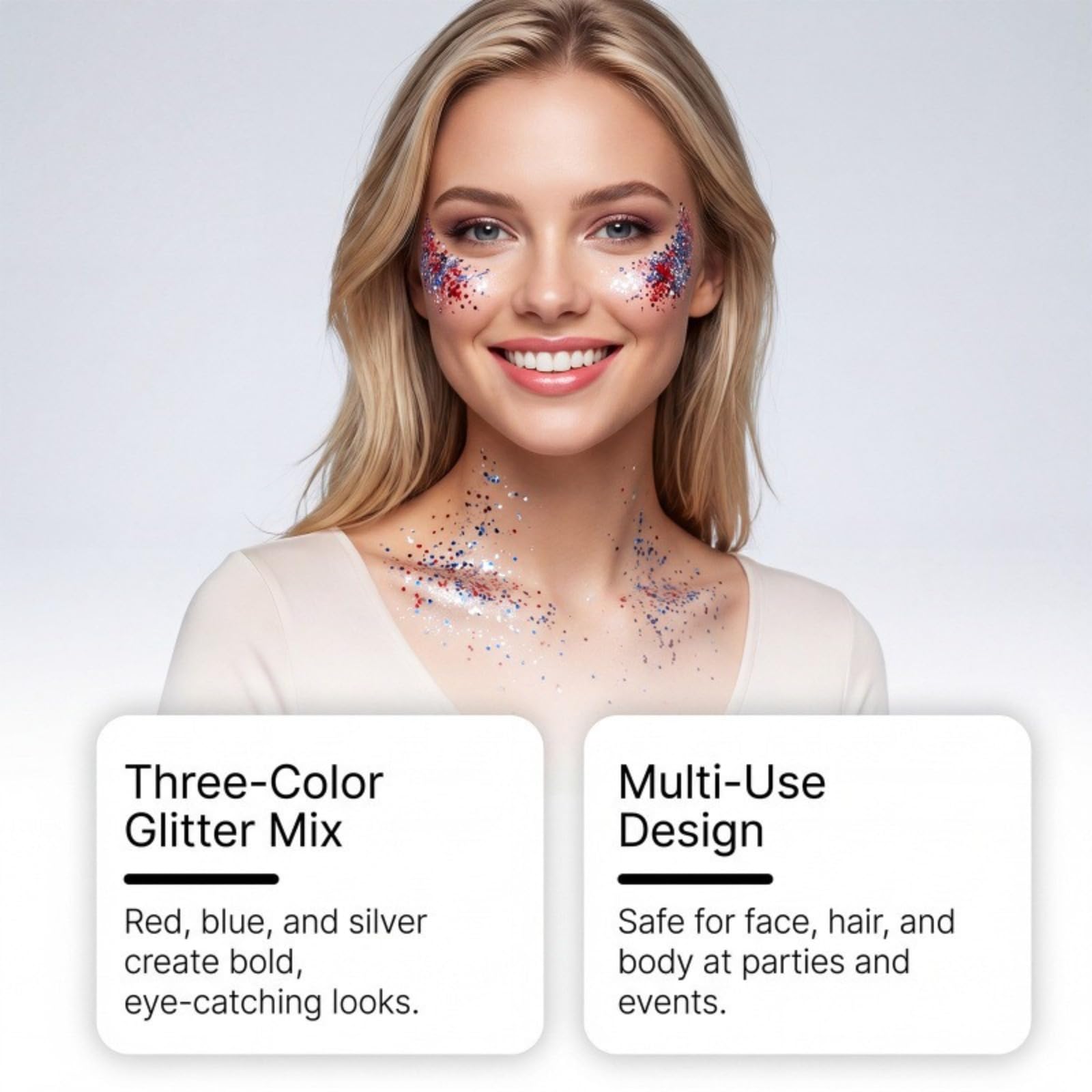 Gel glitter multiuso per viso, capelli, corpo e labbra, glitter cosmetici liquidi per festival, carnevale, Halloween, Natale e feste