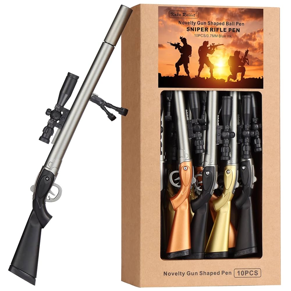 銃型のボールペン Amazon | クールな銃型ボールペン - 10本パック 0.7mm 中字