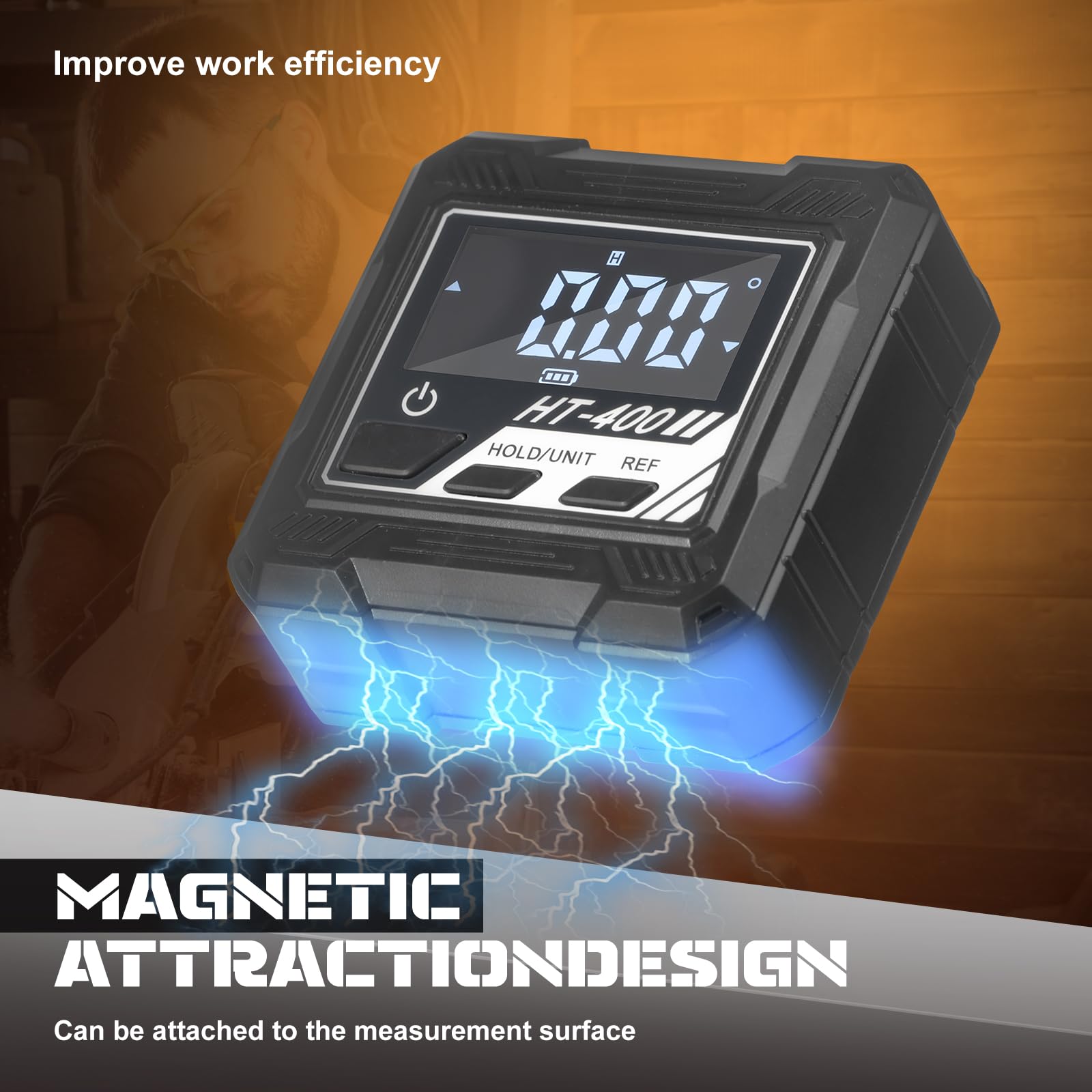 Goniometro digitale con base magnetica, livella digitale LCD, inclinometro digitale, falegnami, meccanici per la lavorazione del legno, riparazione auto, funzionamento di macchine utensili