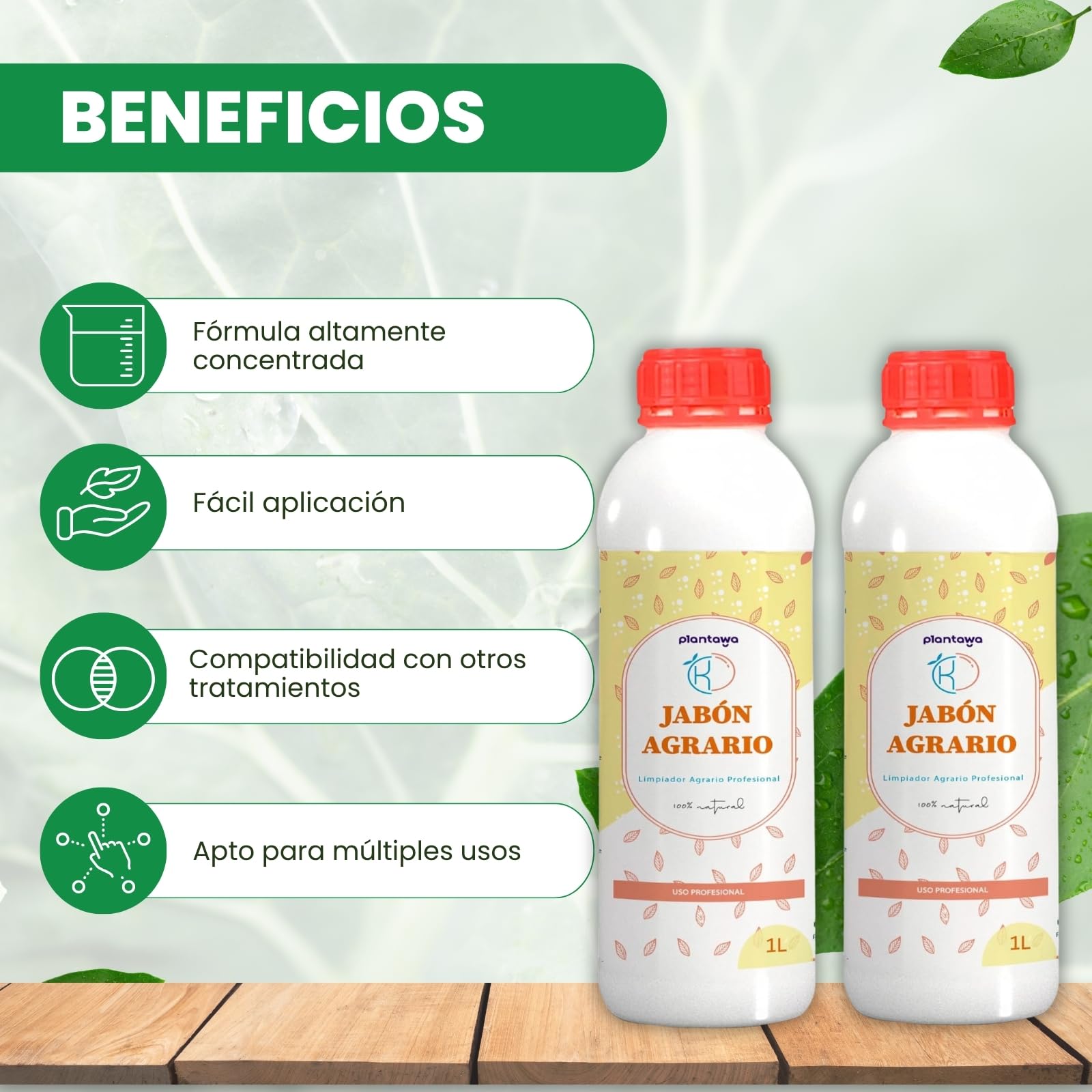 PLANTAWA Savon de Potassium 2x1L| Savon Agricole à Haute Concentration pour la Lutte Contre les Parasites et les Insectes | Savon Insecticide | Savon Noir pour vos Plantes et votre Jardin
