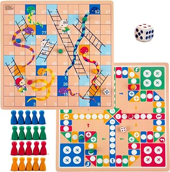 Toysery 2 in 1 Board Games Set. Complete with Ludo Board Game Plus Snakes and Ladders Set