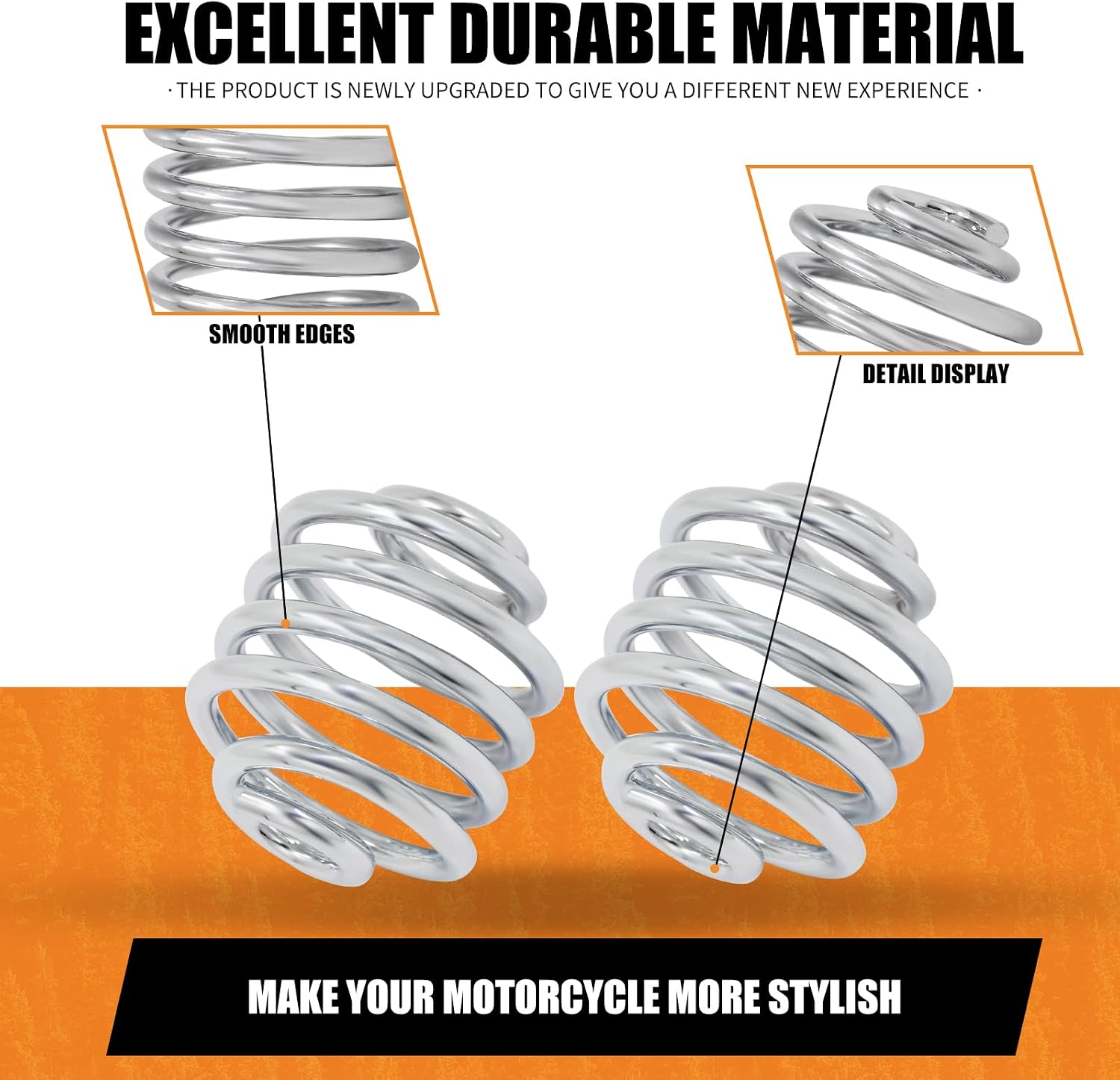 Motorcycle Solo Seat 2 Inch Spring Bracket Hardware Mount Kit Fit For Harley Softail Sportster XL Bobber Chopper Custom (Chrome)