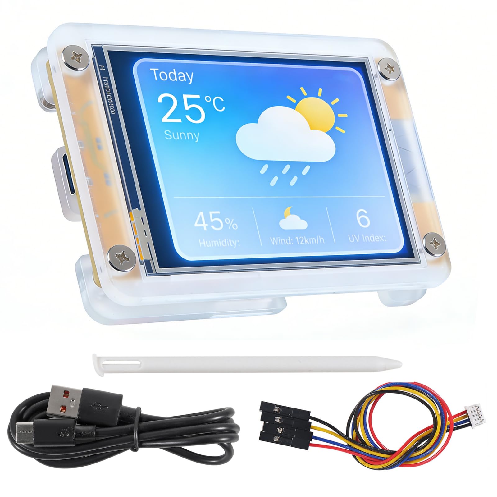 Display ESP32 da 2,8 pollici con custodia in acrilico, modulo ESP32 ESP32-2432S028R WiFi+BT Dual-core TFT driver ILI9341 per Arduino IoT, scheda di sviluppo ESP32 240X320 Smart LCD Display Screen