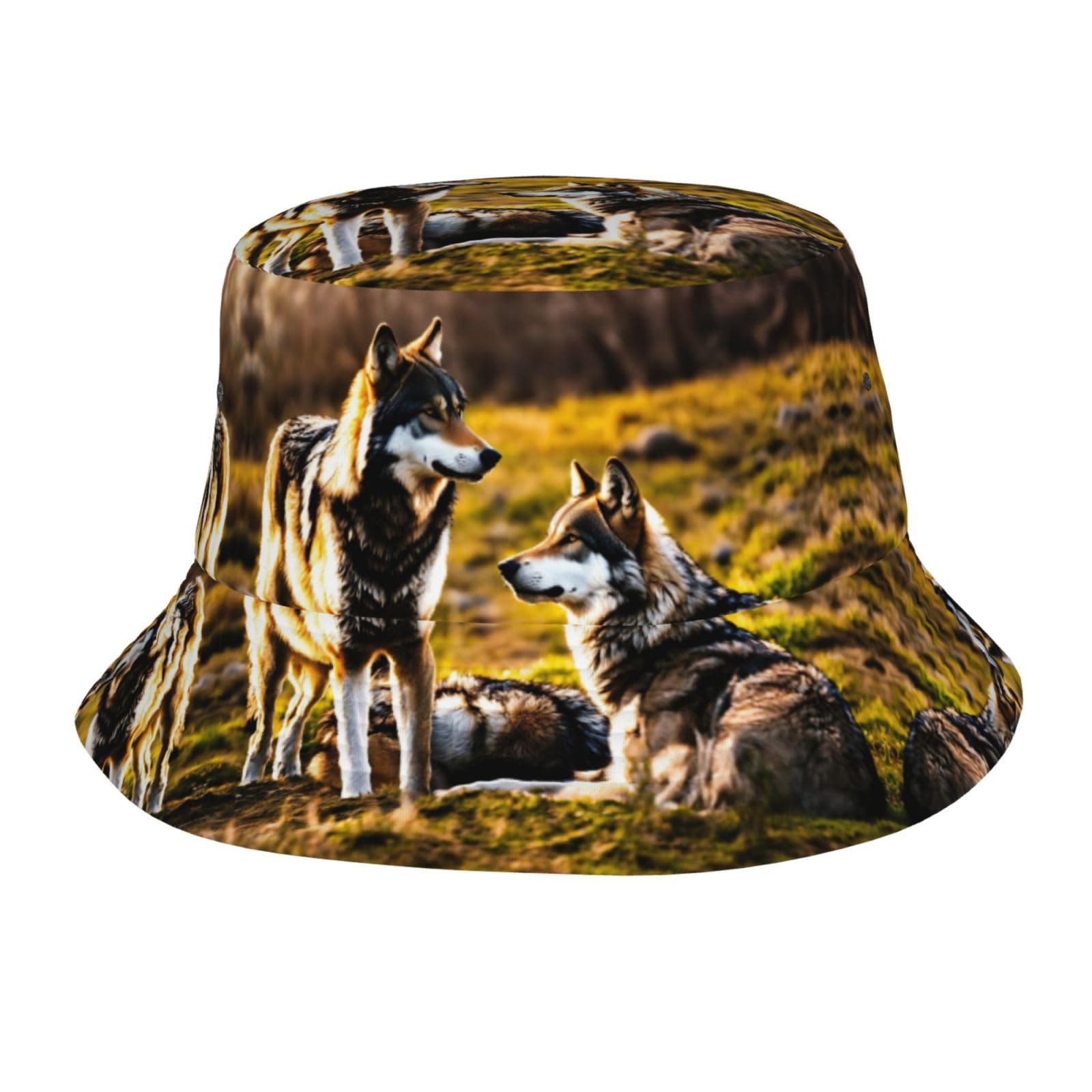 Kfjghhl Wolfs Bucket Hat Unisex Lightweight Outdoor Summer Beach Fisherman Headwear Getaway Vacation Black
