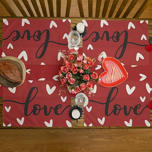 Miniatura 30 de Siilues Camino de mesa para el día de San Valentín, decoración de San Valentín, decoración de San Valentín para mesa, decoración de vacaciones