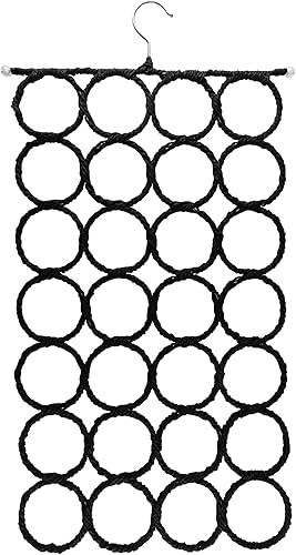 Super Z Outlet Organizador plegable de 28 agujeros para anillos que ahorran espacio para ropa para colgar ropa, corbatas, cinturones, calcetines