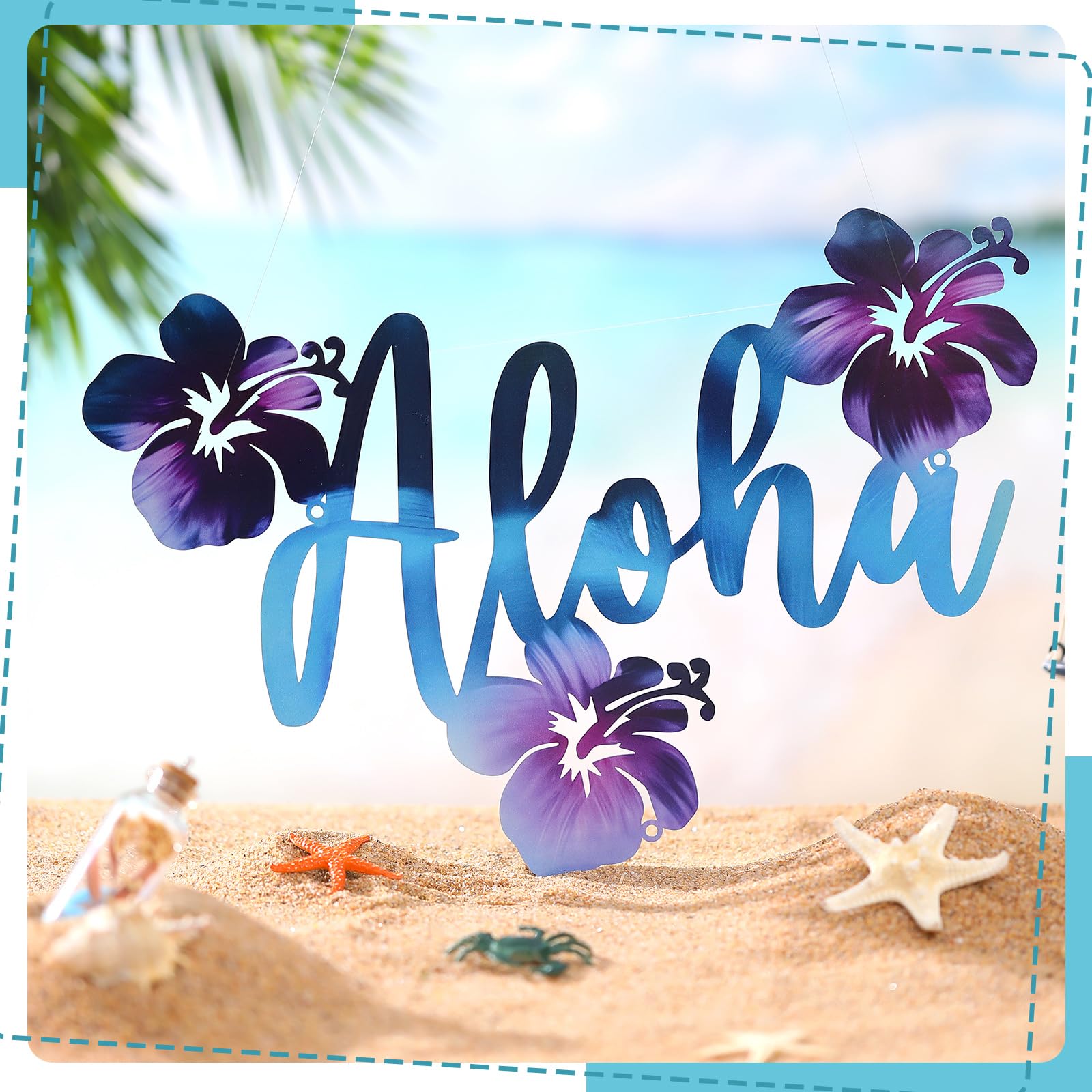 Amazon.com: Tandefio Aloha Hibiscus Metal Wall Art Stitch Hawaiian