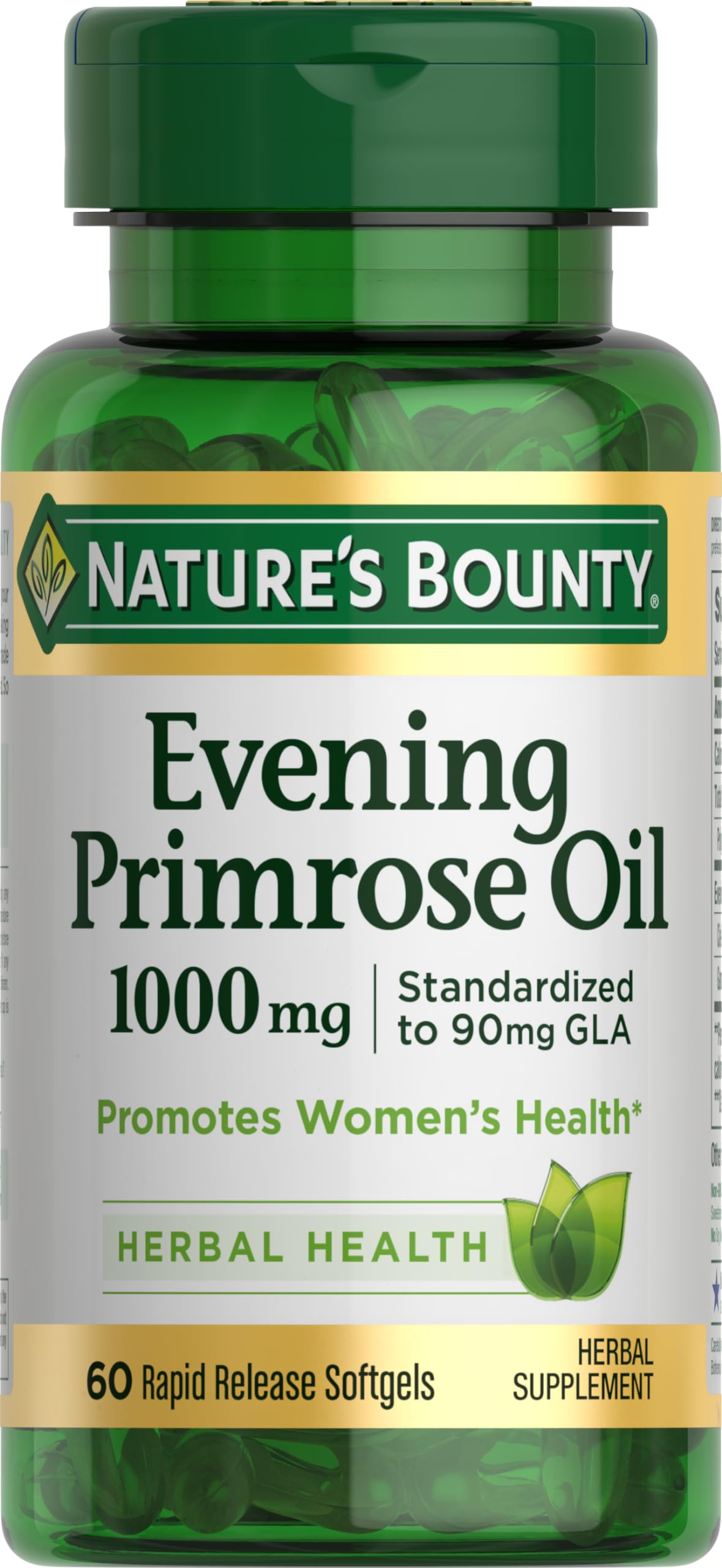Nature's Bounty Evening Primrose Oil 1000 mg Tablet, 60 Softgels